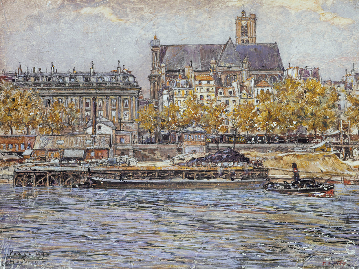 El Quai de l'Hôtel-de-Ville y la Iglesia de Saint-Gervais-Saint-Protais (1899) Lienzo