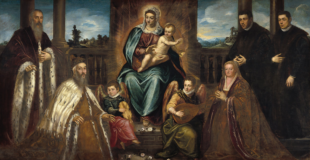 Doge Alvise Mocenigo y familia ante la Virgen y el Niño (c. 1575) Lienzo