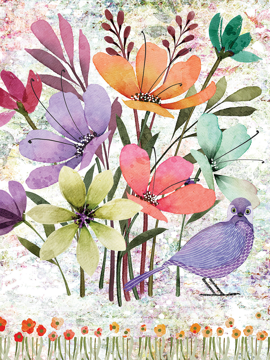 Pájaros y flores 8 Lienzo