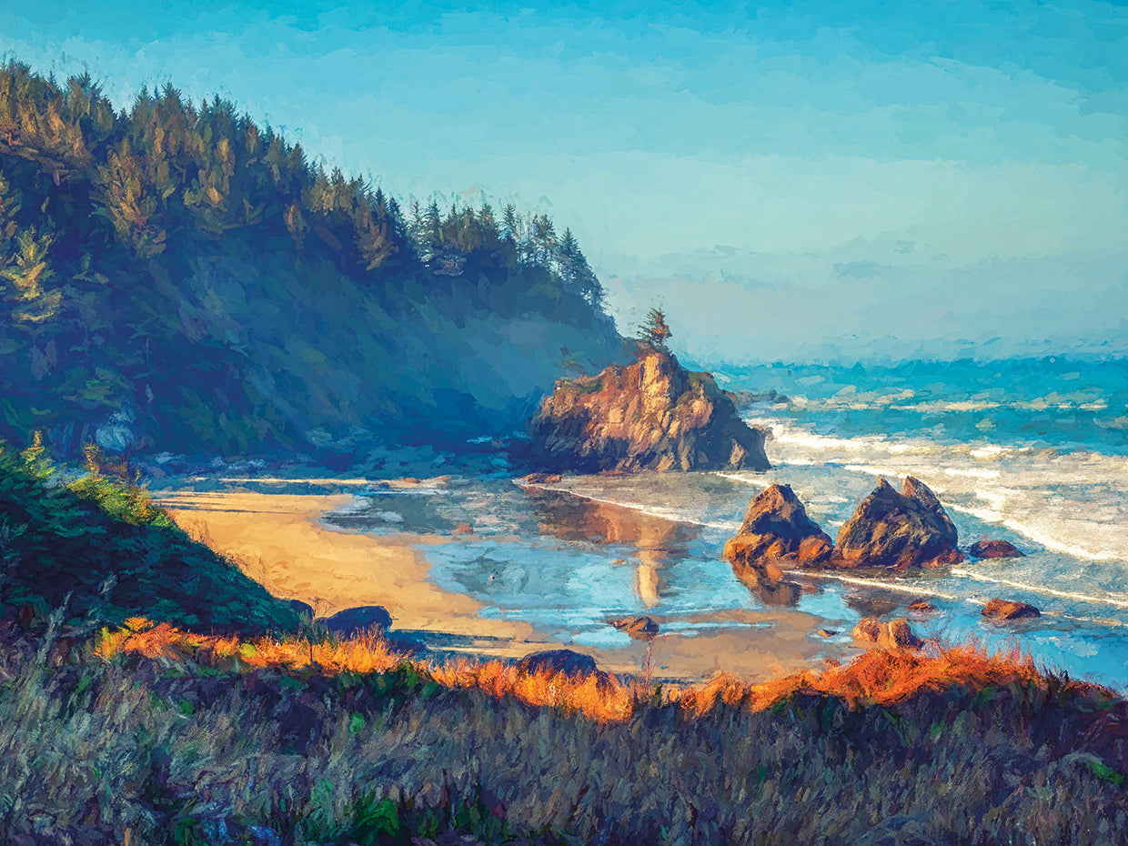 Hidden Beach Northern California Painterly Style