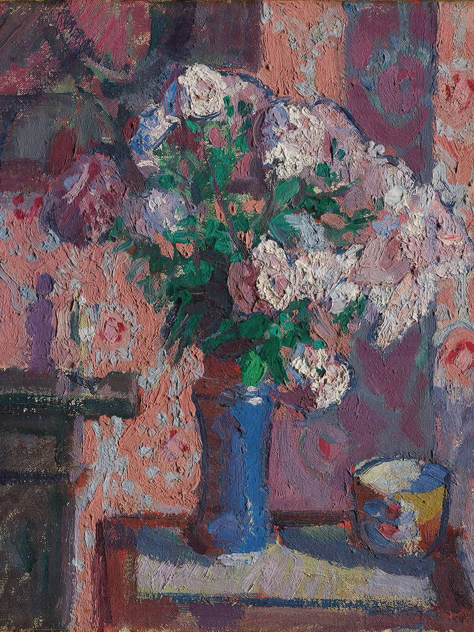 Roses in a Blue Vase (circa 1914-15)