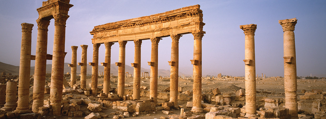 Ruinas antiguas en un paisaje, Palmyra, Siria Lienzo