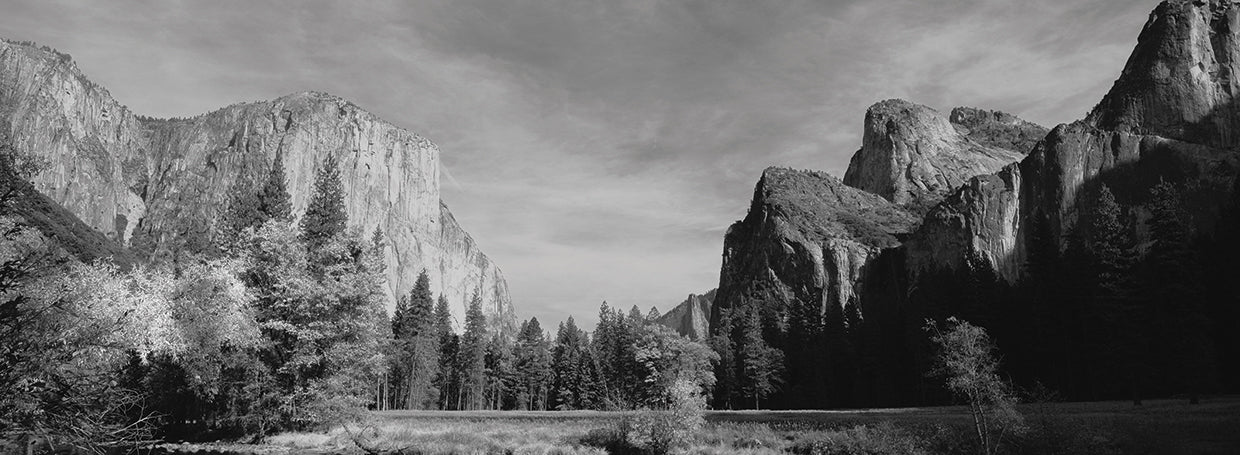 Vista de ángulo bajo de las montañas en un parque nacional, Parque Nacional Yosemite, California, EE. UU. Lienzo