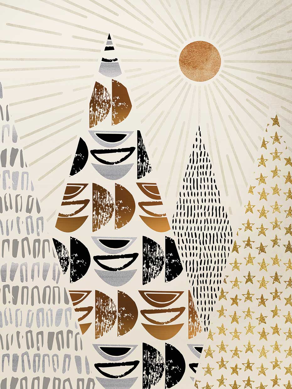 Whimsical Golden Landscape