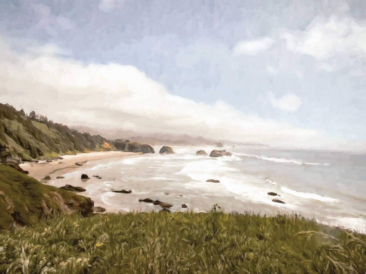 Beach Seascape desde lo alto 18x24 Lienzo