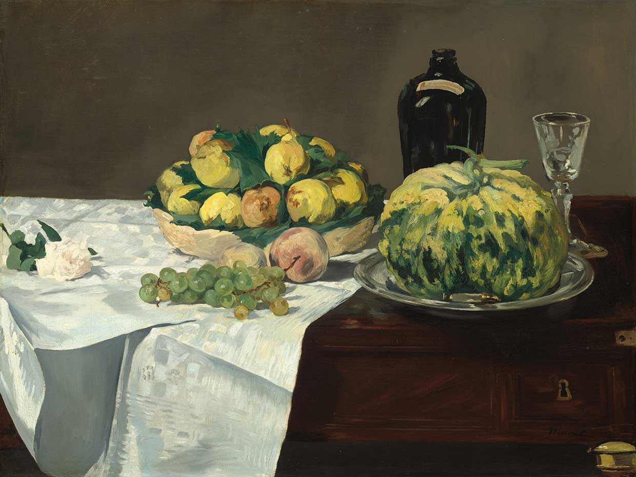 Still Life with Melon and Peaches