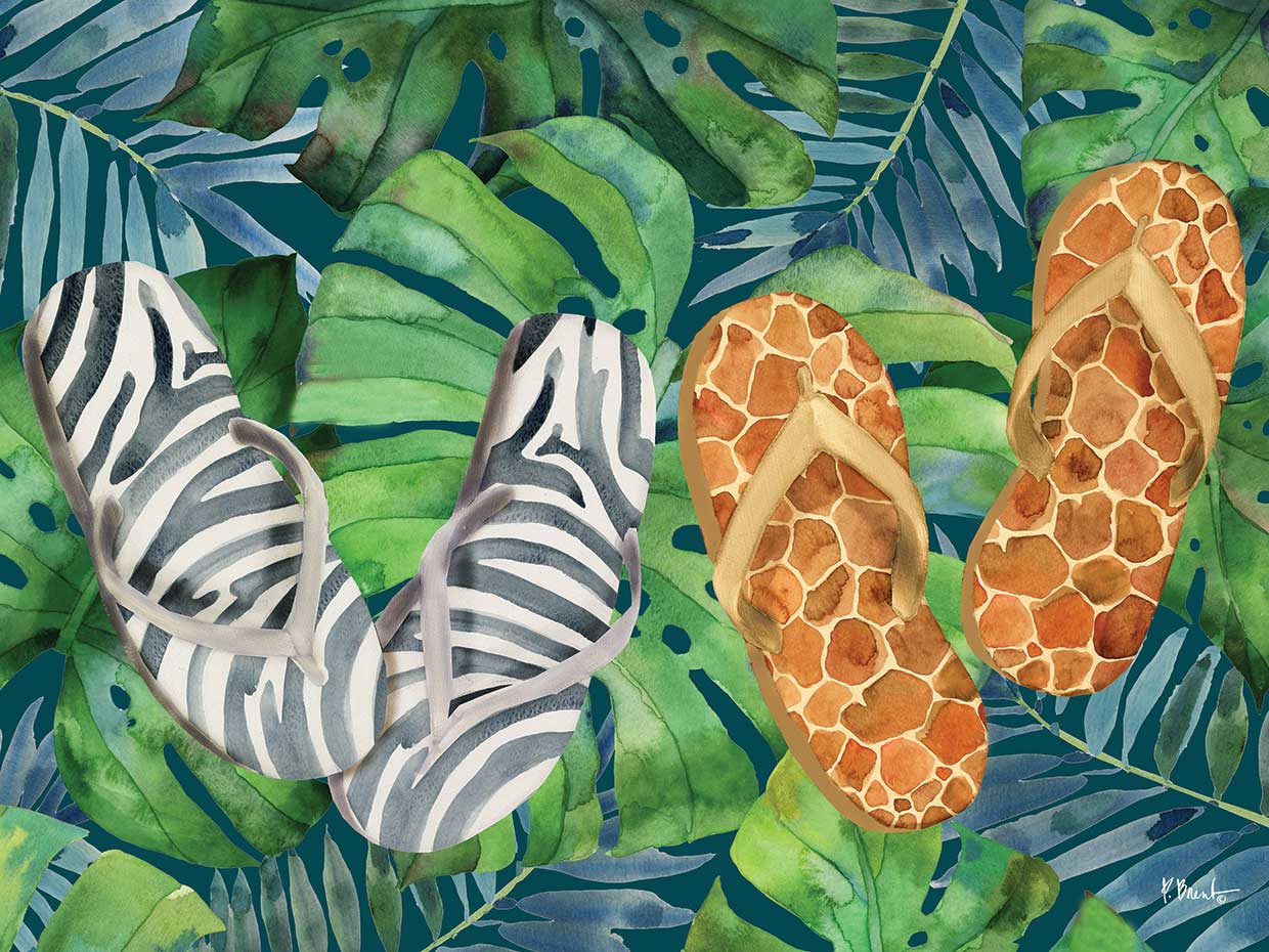 Animal Print Flip Flops Horizontal I