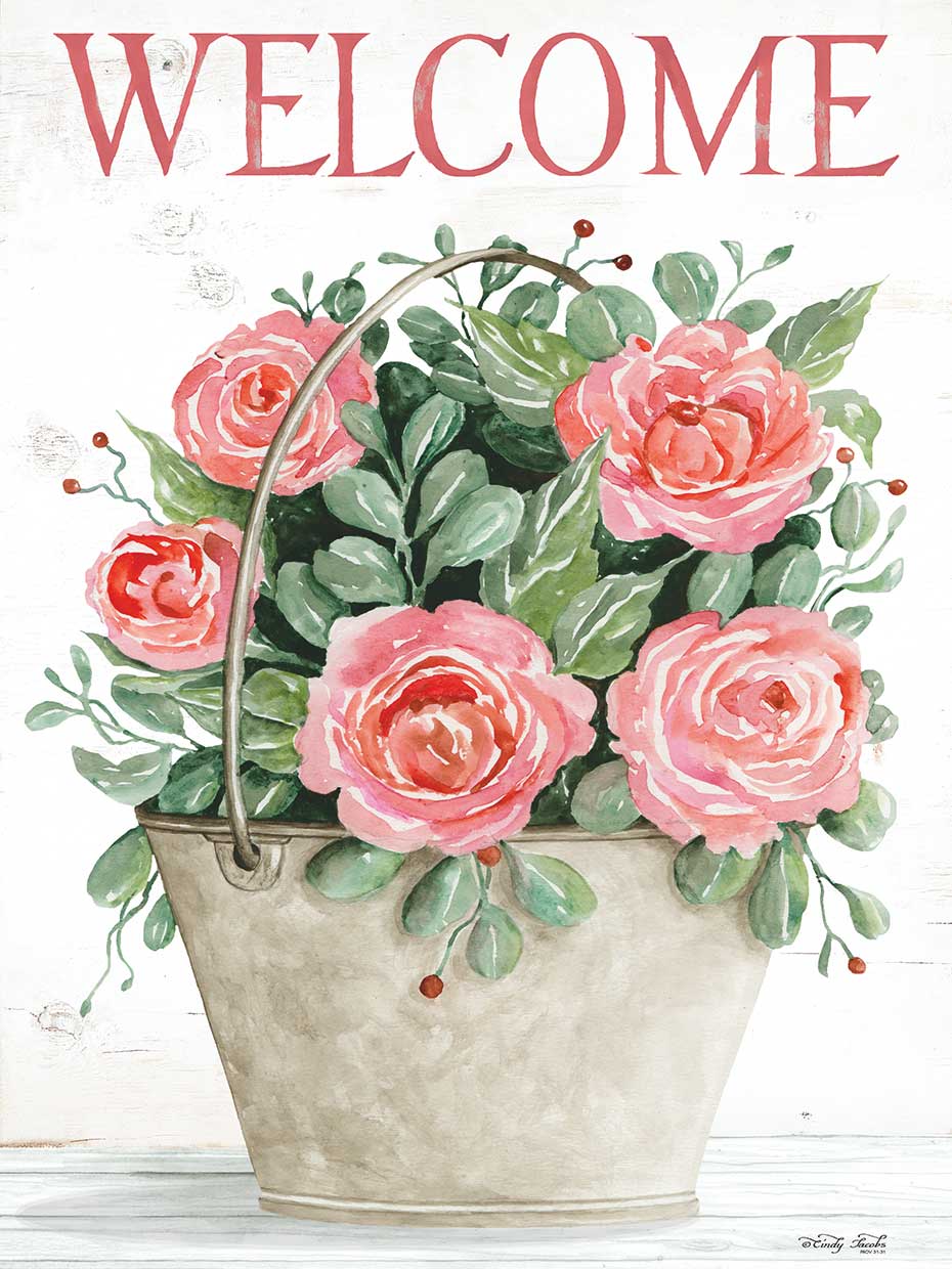 Welcome Roses in Pail