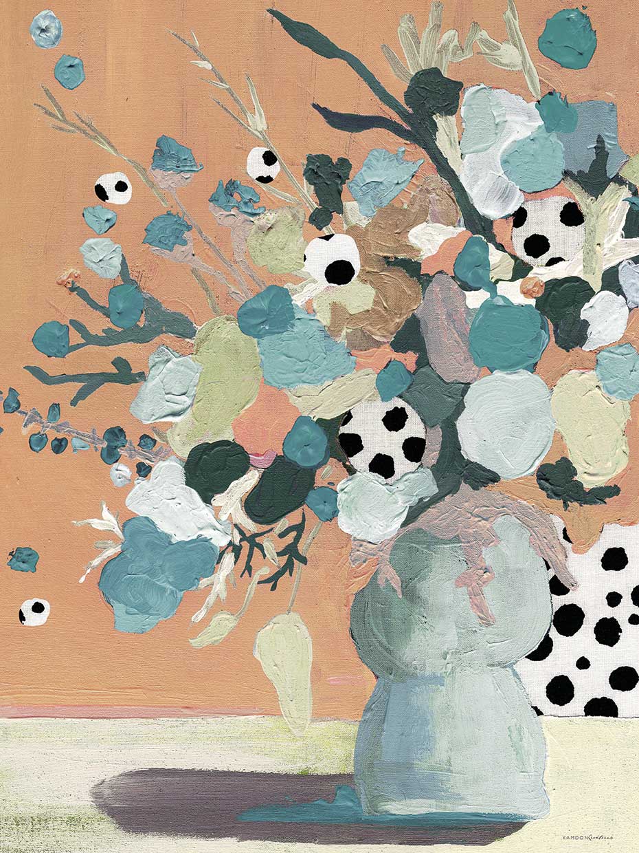 Peach Polka Dot Floral