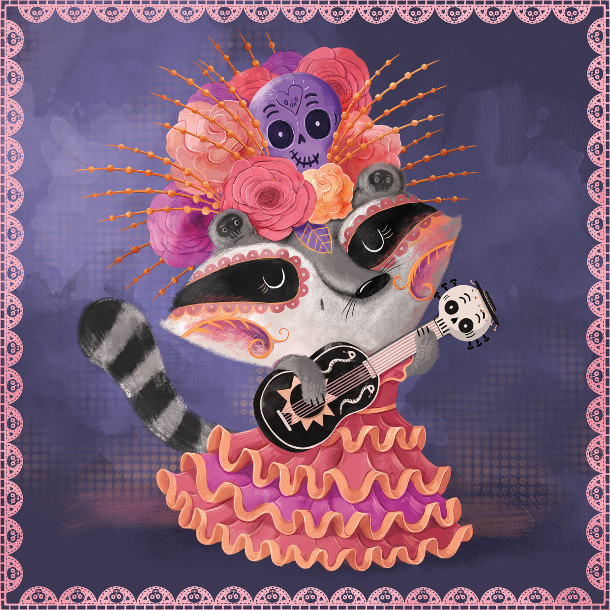 Dia De Los Muertos Racoon