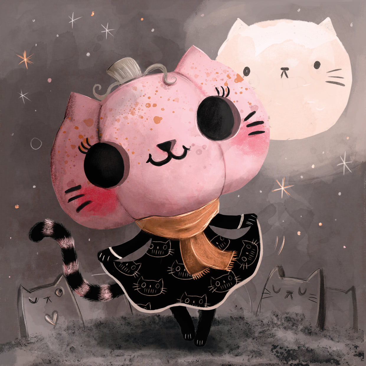 Pumpkin Halloween Cat