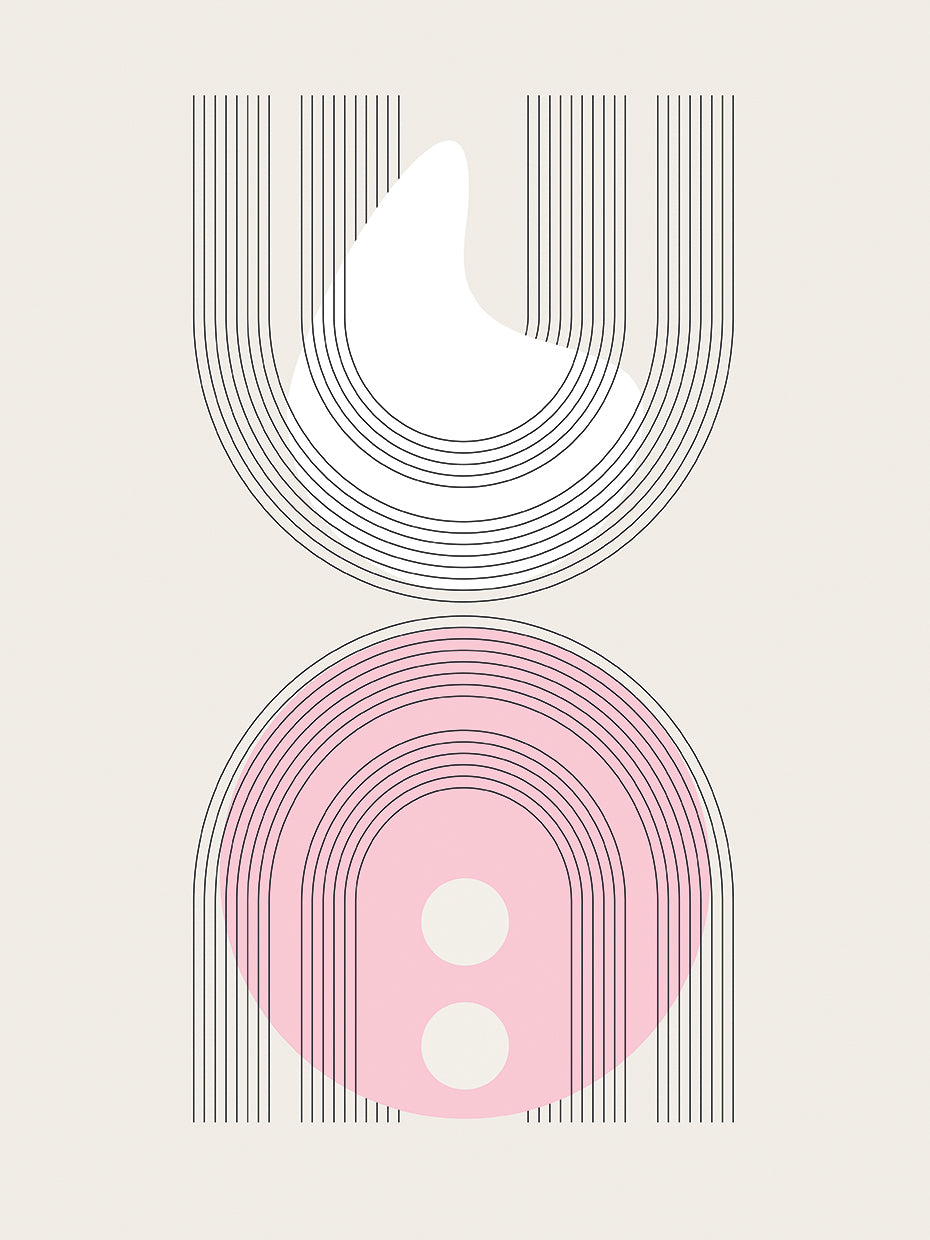 Clean abstract geometrics no. 3 - pink