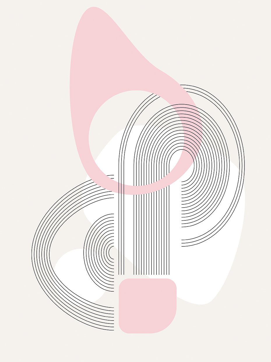 Clean abstract geometrics no. 5 - pink