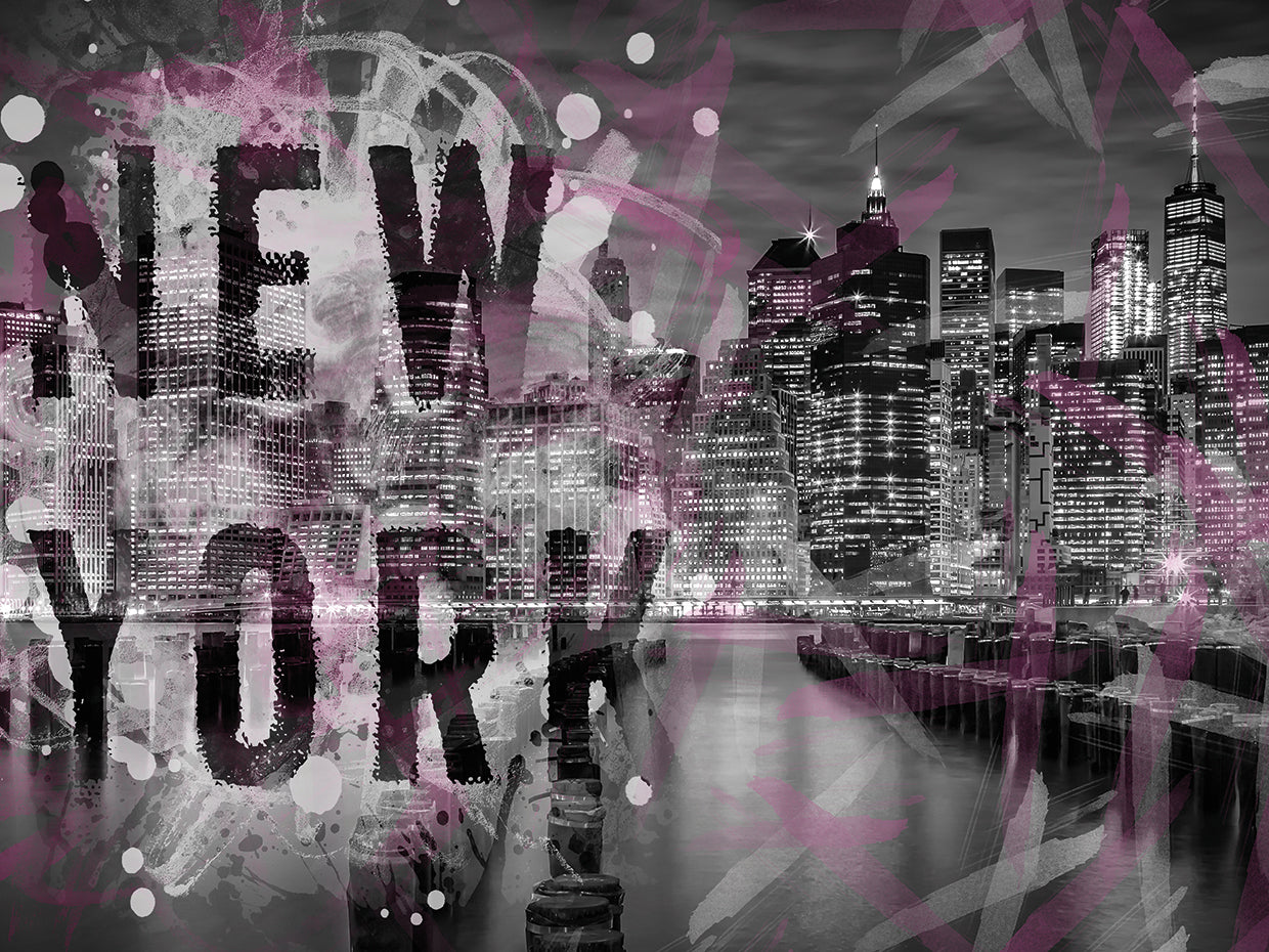 MANHATTAN SKYLINE Evening Mood | Typography