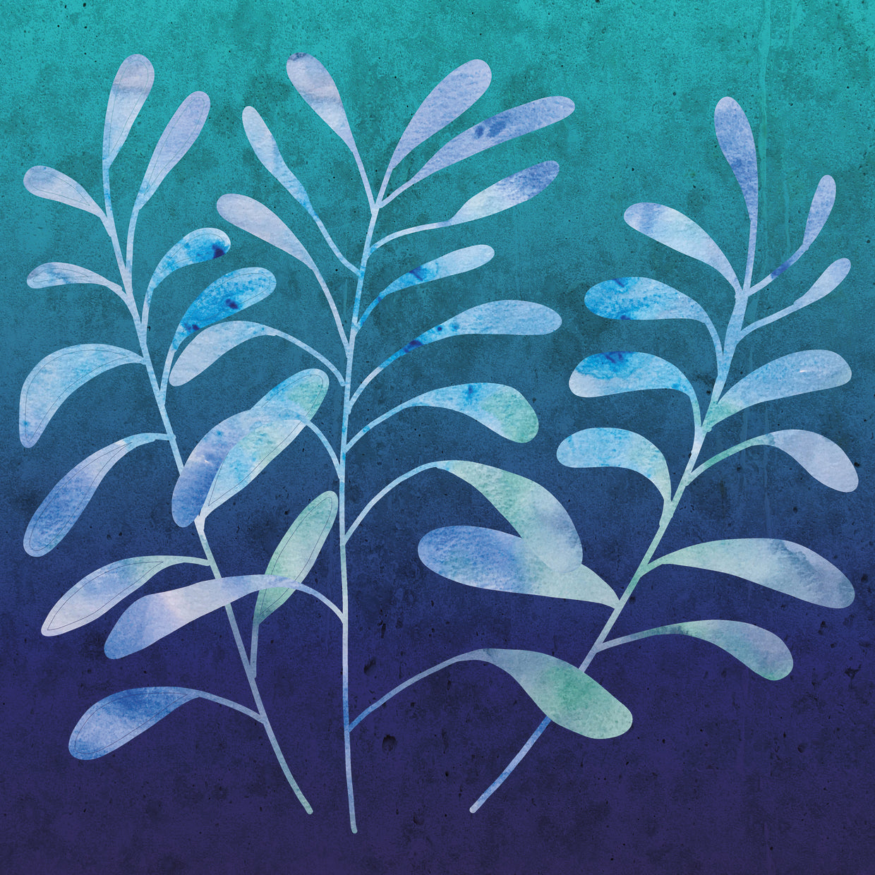 Blue Abstract Leaves