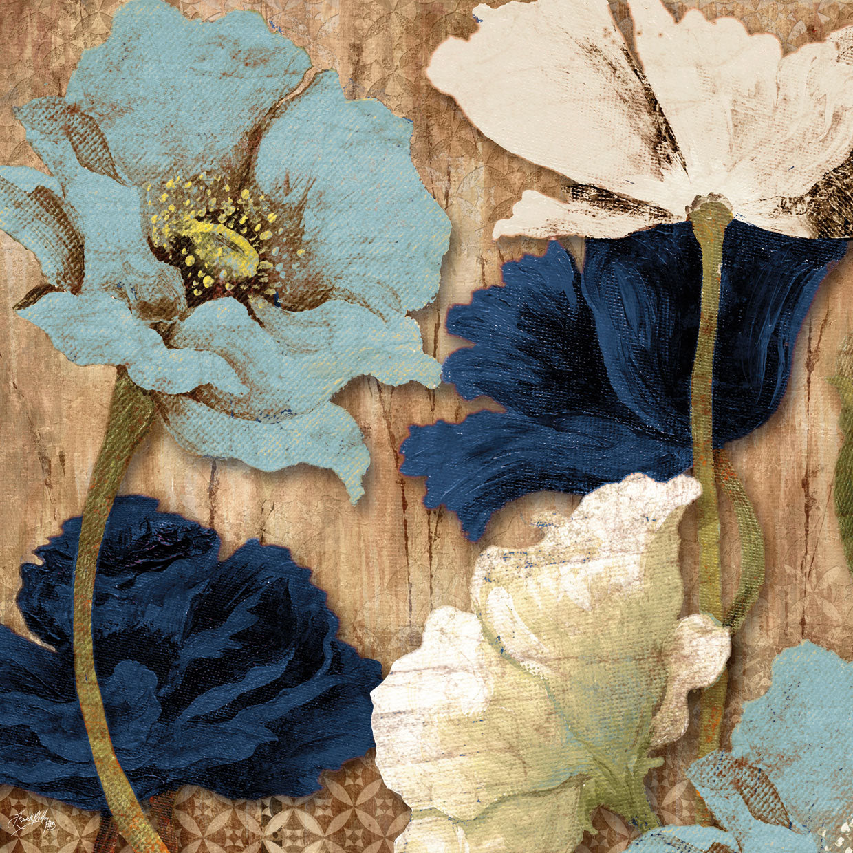 Blue Joyful Poppies II