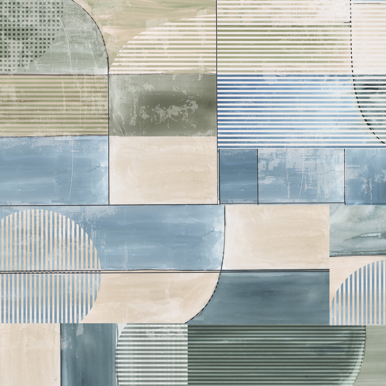 Vibrant Blue Color Blocks I