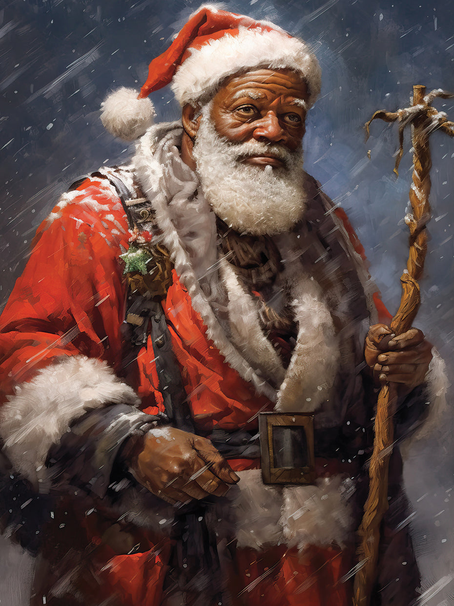 Jolly Santa with Staff