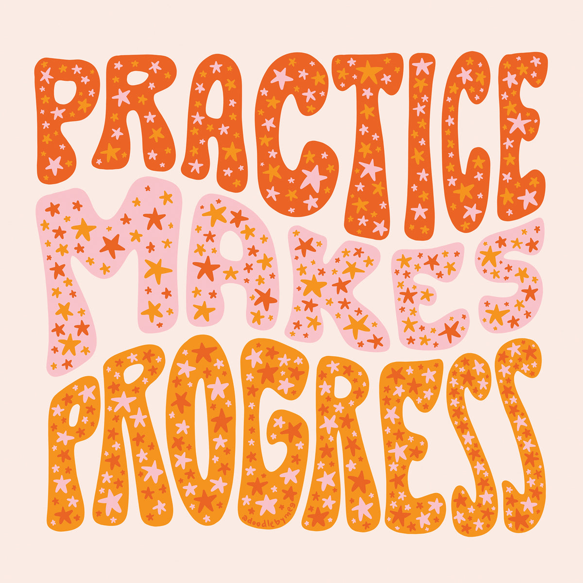Practice Makes Progress Wall Art by Doodle By Meg | Fine Art Canvas