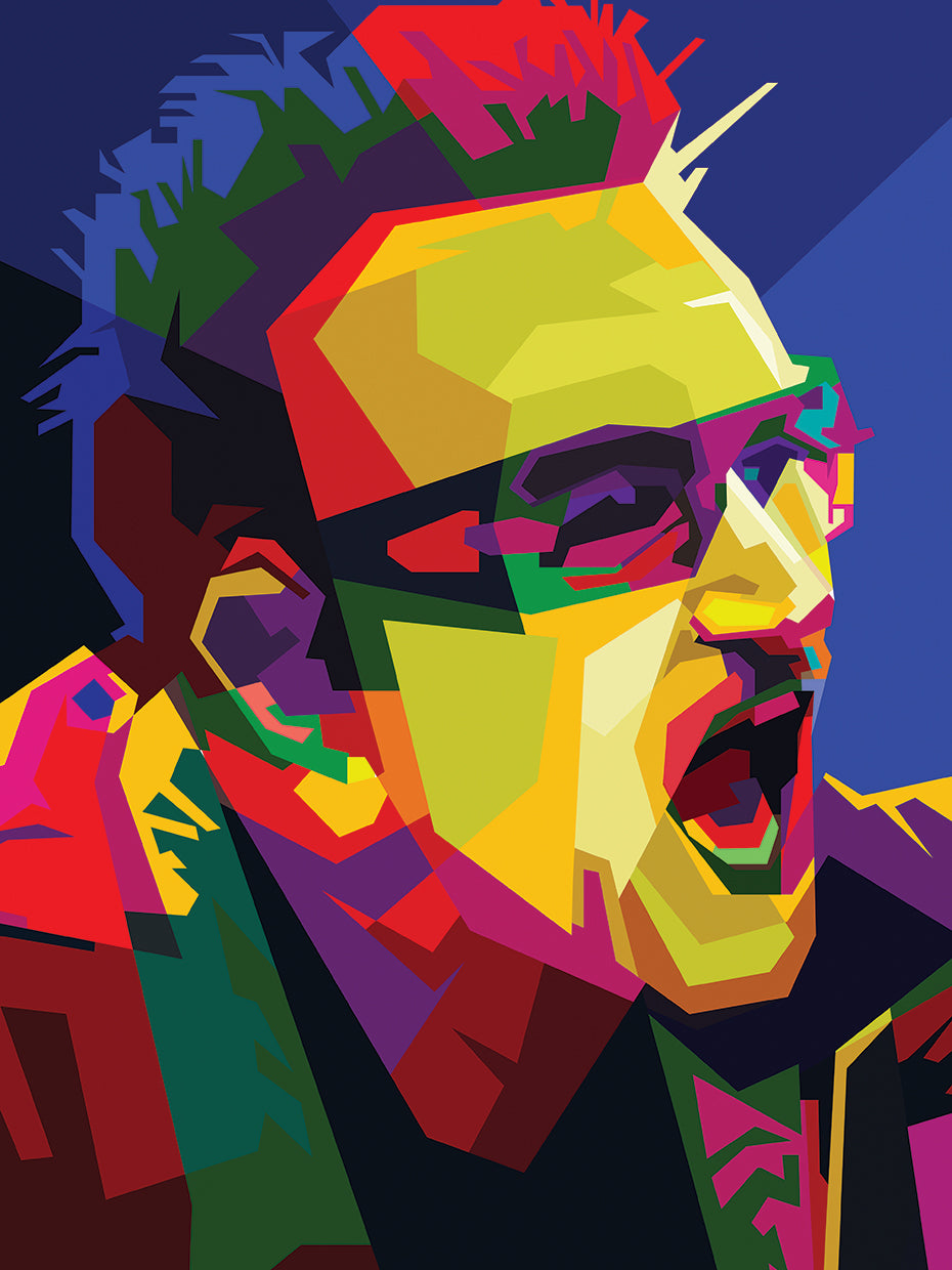 Colorful Fan Art Bono British Singer Pop Art