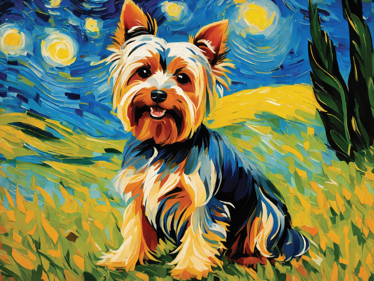 Van gogh Inspired Dogs Yorkshire Terrier