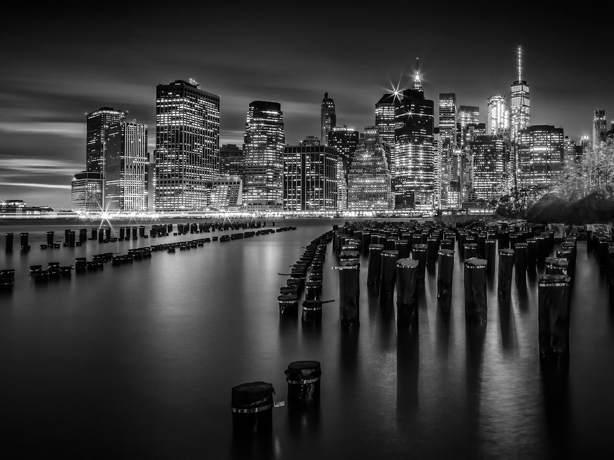 Manhattan Skyline at Sunset | Monochrome