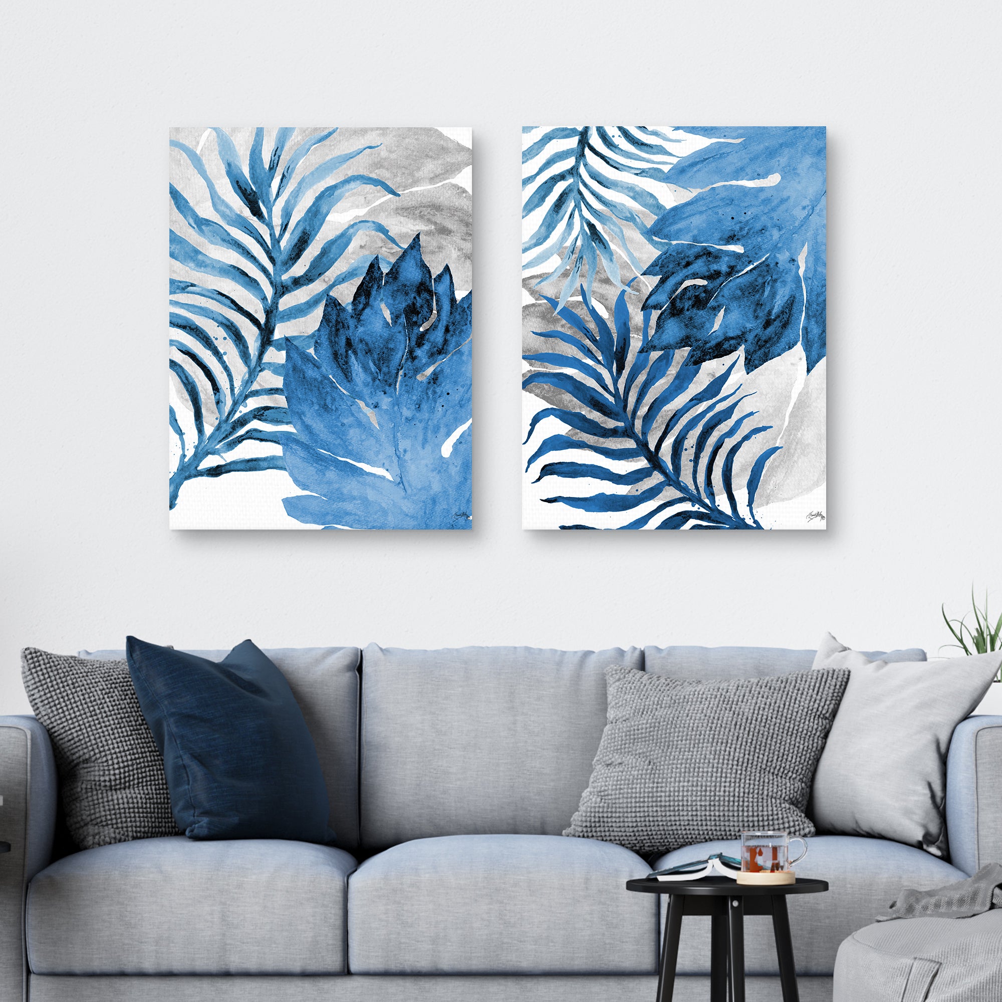 Blue Fern and Leaf I & II