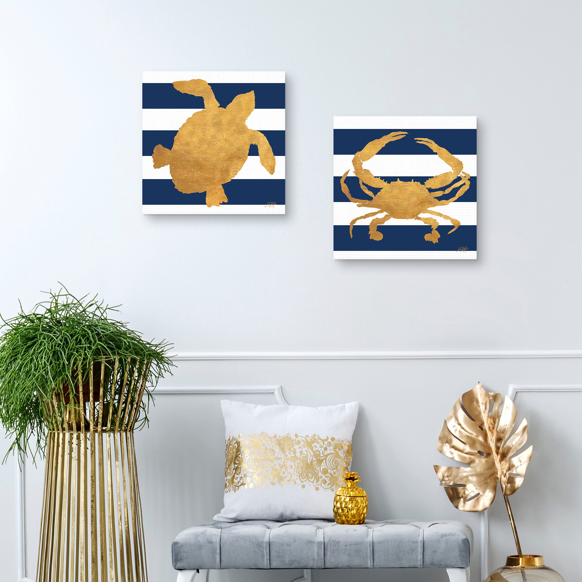 Sea Creatures on Stripes III & V