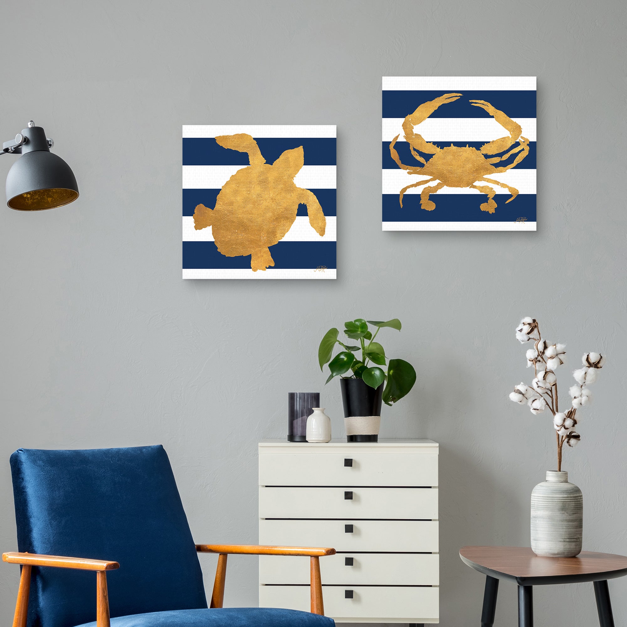 Sea Creatures on Stripes III & V