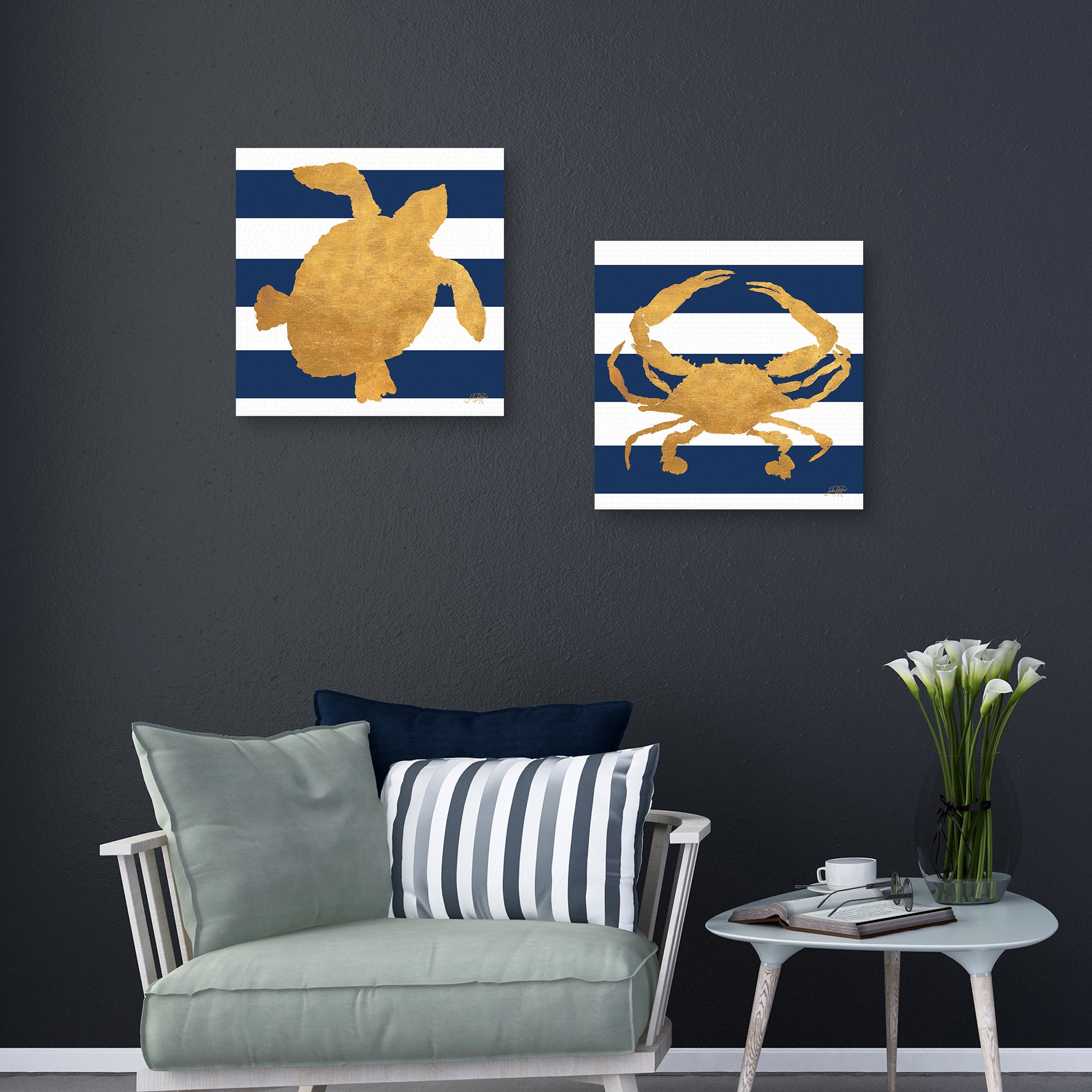 Sea Creatures on Stripes III & V