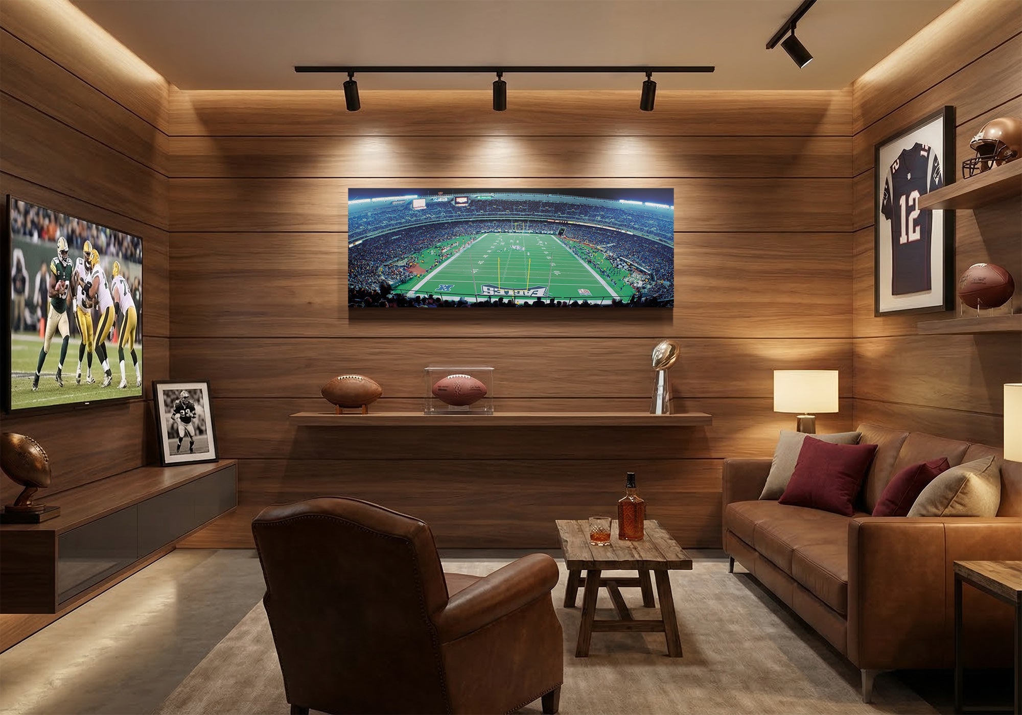Sports fan zone wall art for entertainment rooms — stadium and athletic canvas prints that welcome every guest