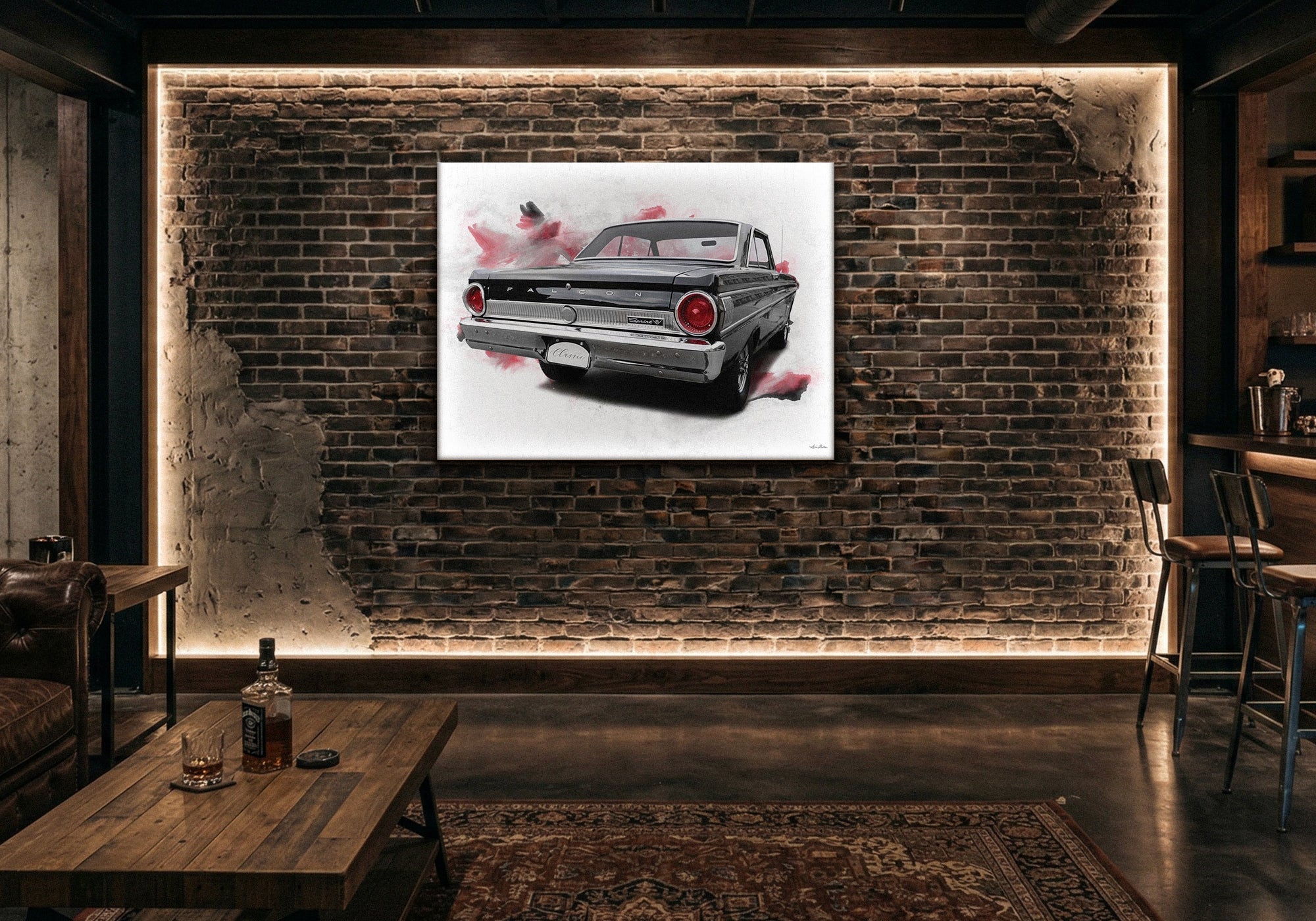 Automotive wall art for man cave and garage — classic cars and vintage vehicles from Fine Art Canvas