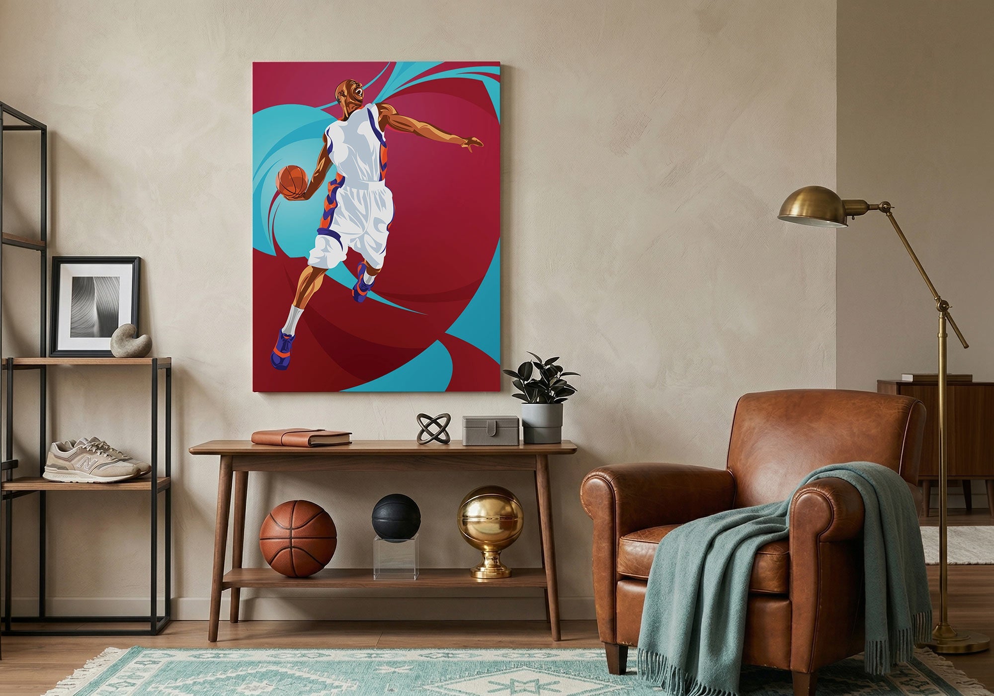 Sports legends wall art for man cave — golf, football, baseball and boxing art from Fine Art Canvas