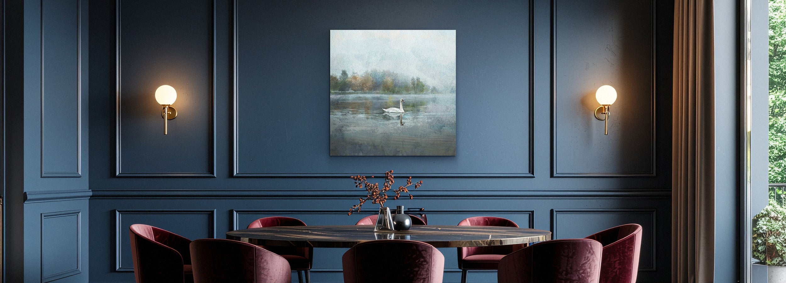 Elegant classic art styled in a formal dining room, from Fine Art Canvas
