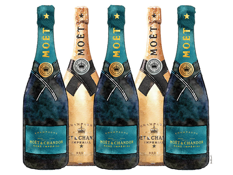 Champagne 5 Teal & Gold