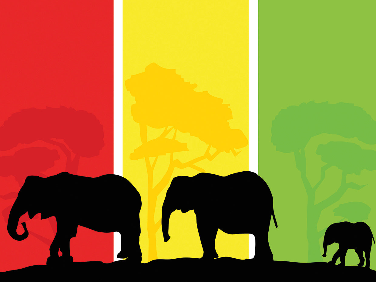 African Elephant Silhouette
