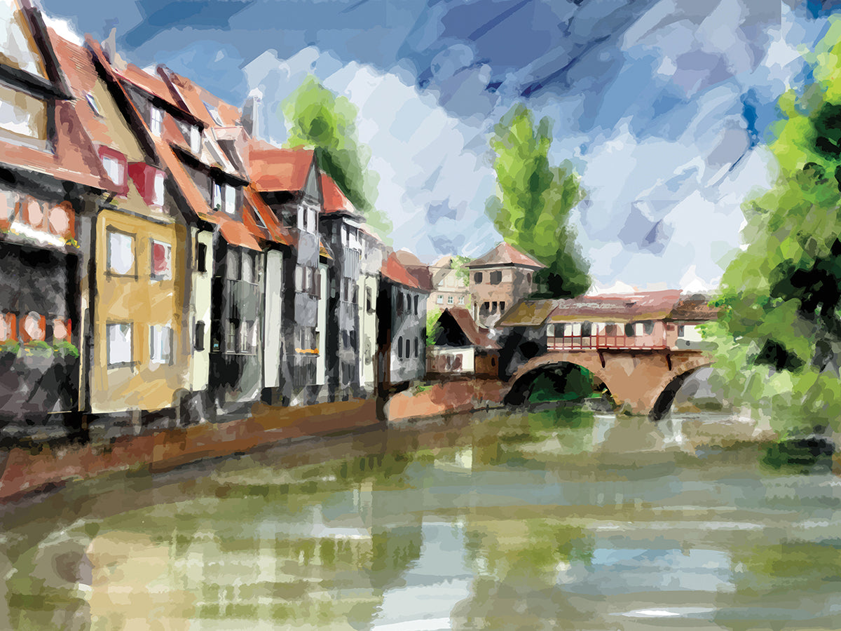Quiet Summer Village Bridge