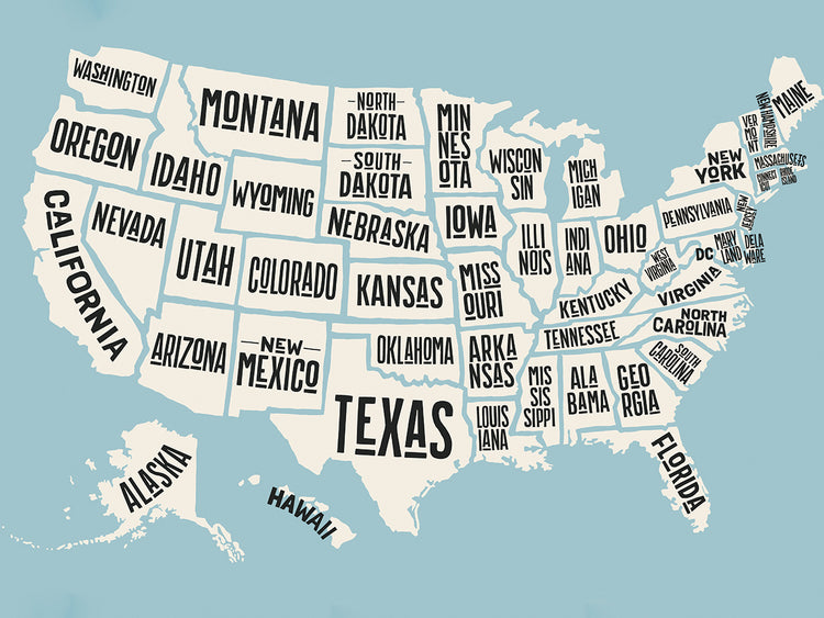 Cool State Names US Maps
