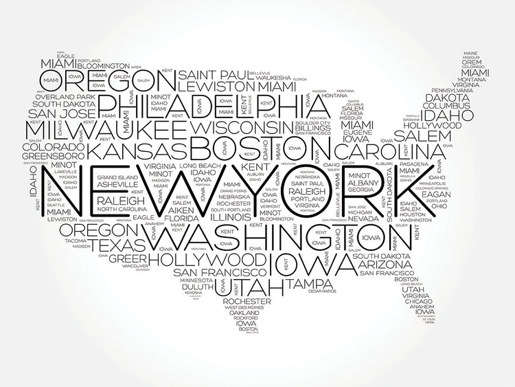 Big Cities Cloud US Maps