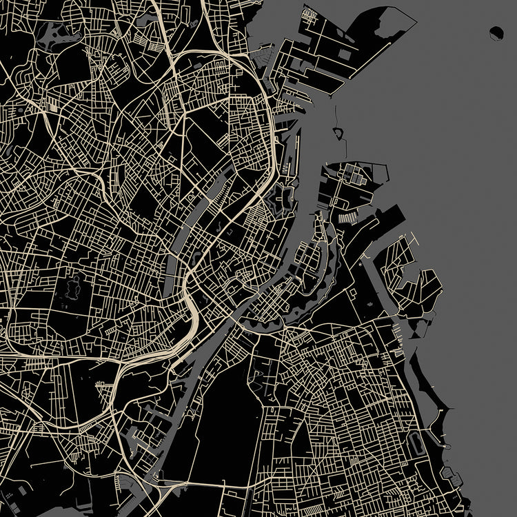 Lienzos Mapa de la ciudad de Copenhague
