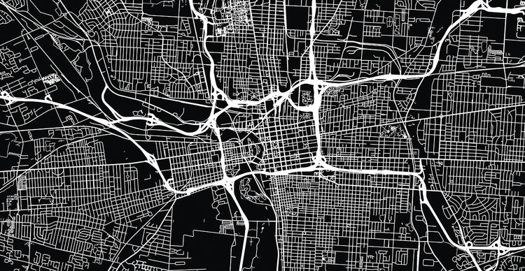 Mapa de calles de la ciudad de Columbus Ohio Lienzos
