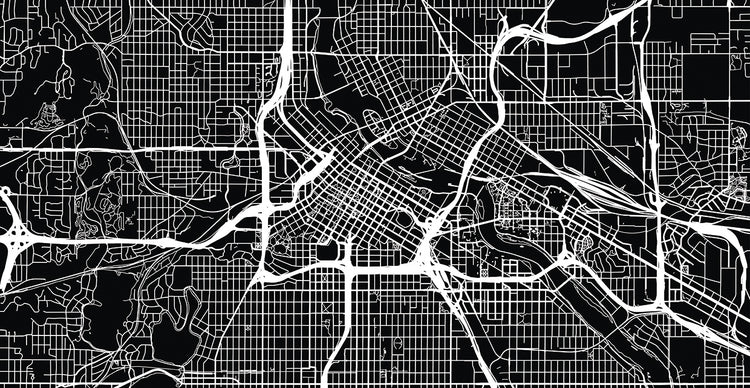 Lienzos Mapa de la ciudad de Minneapolis