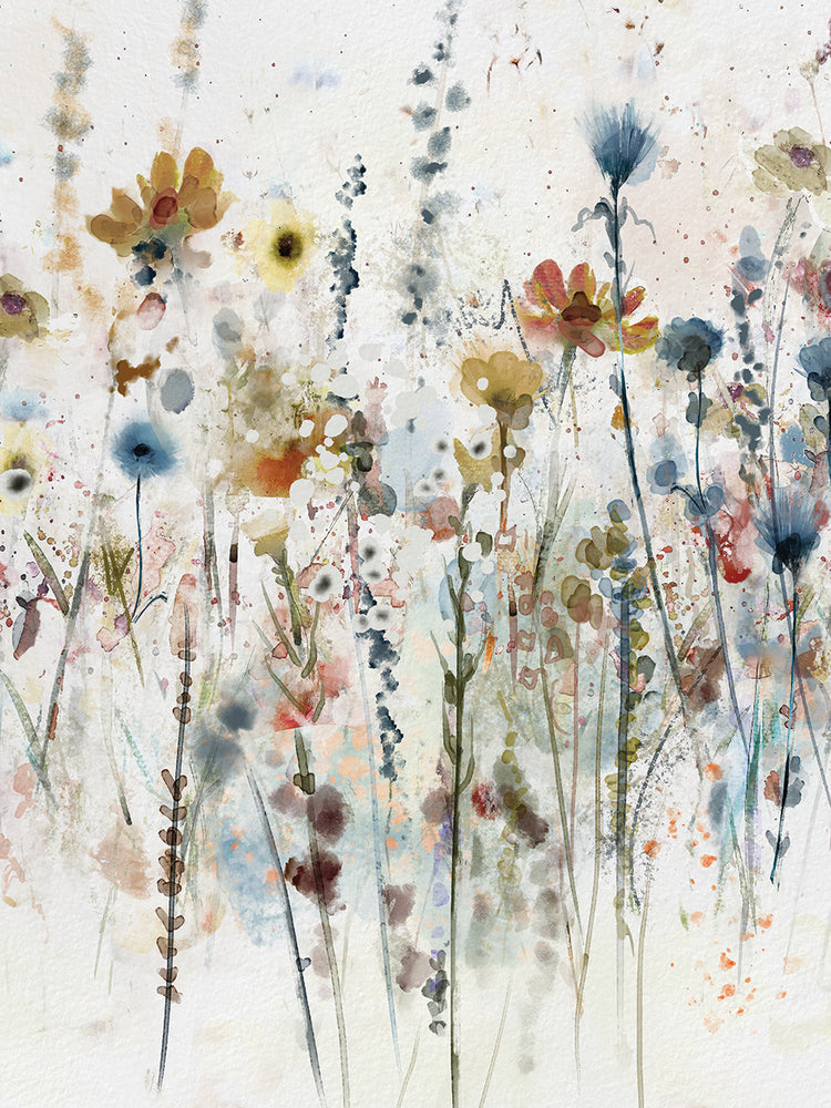 Watercolor Wildflowers Portrait I