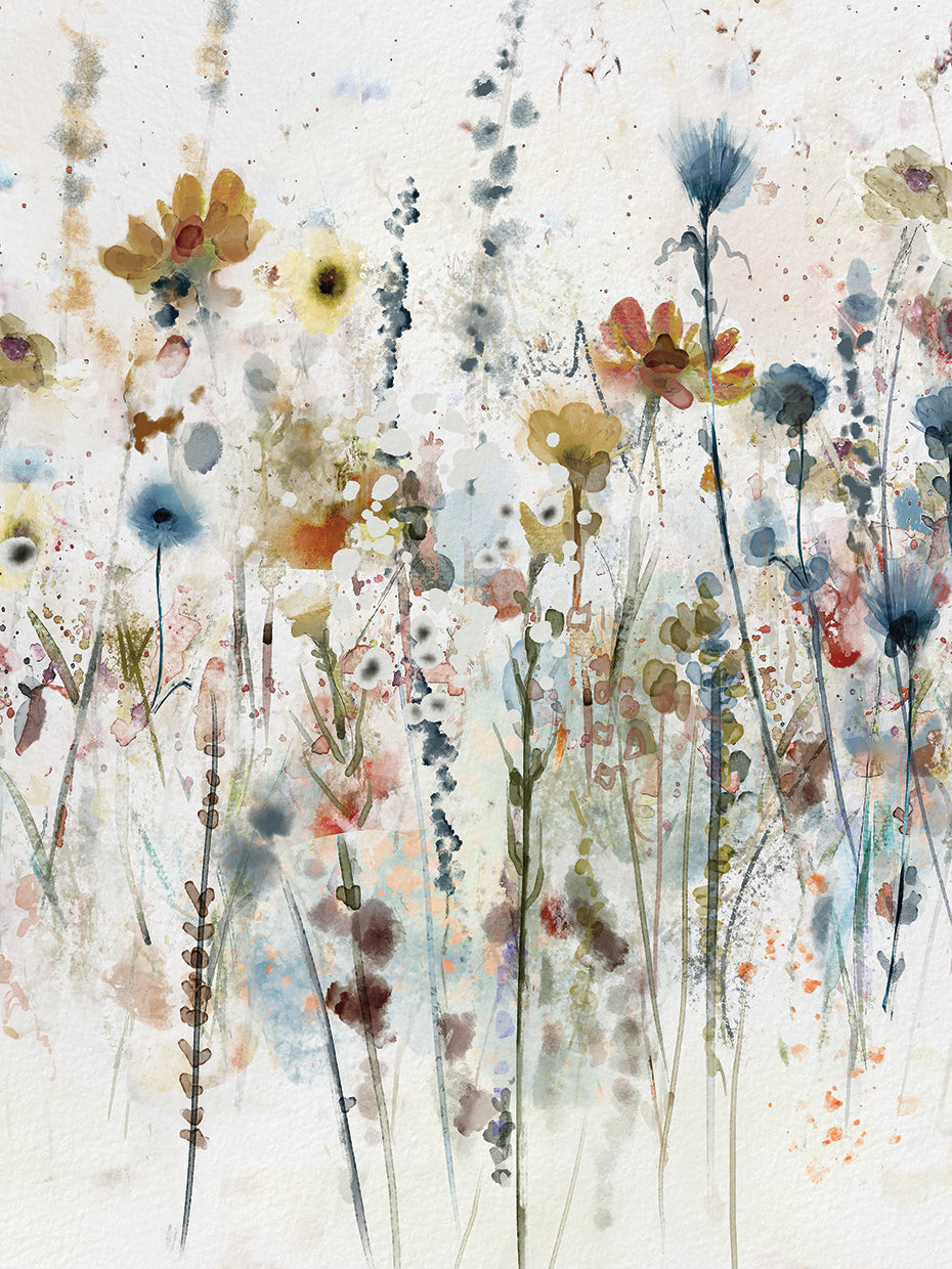 Watercolor Wildflowers Portrait I