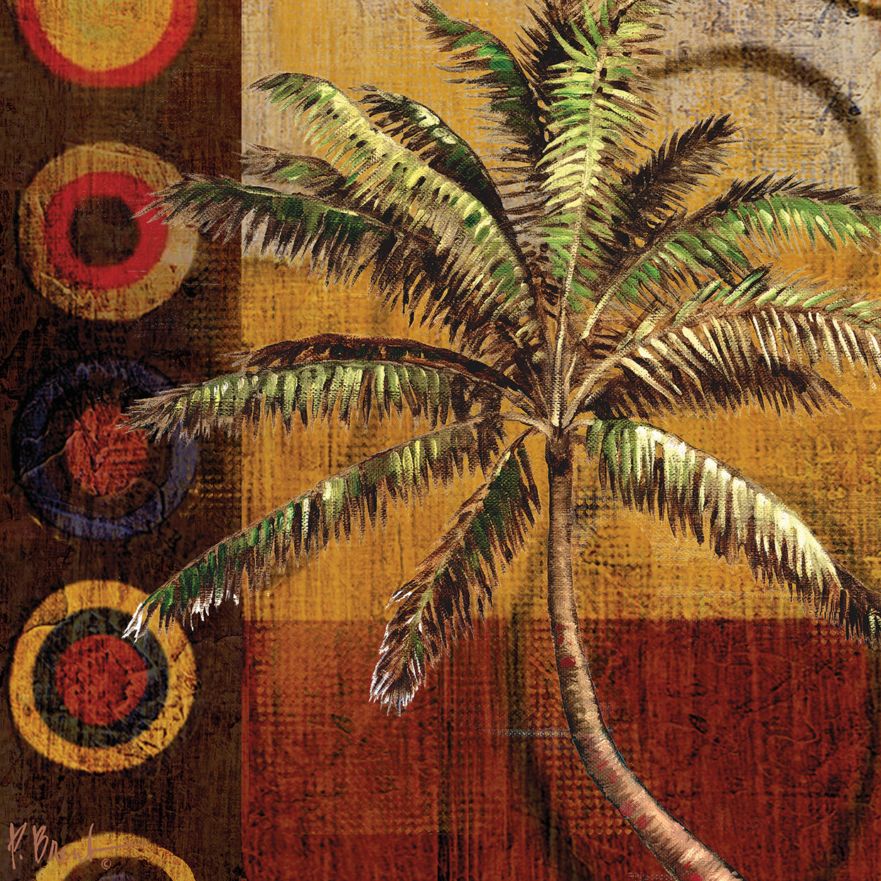 Contemporary Palm II squares