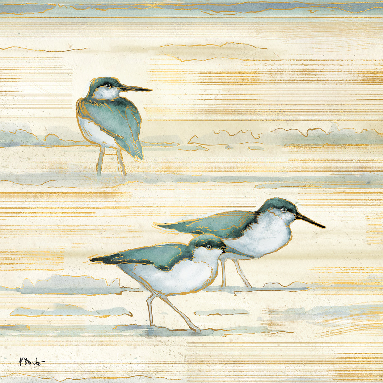 Oceanside Sandpipers I – Golden
