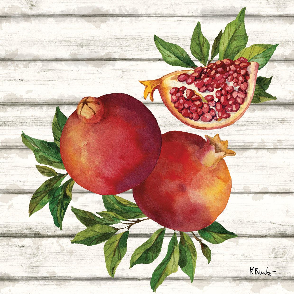 Pomegranate Bunch II – Wood