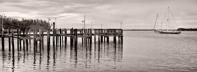Sunrise Dock Sepia