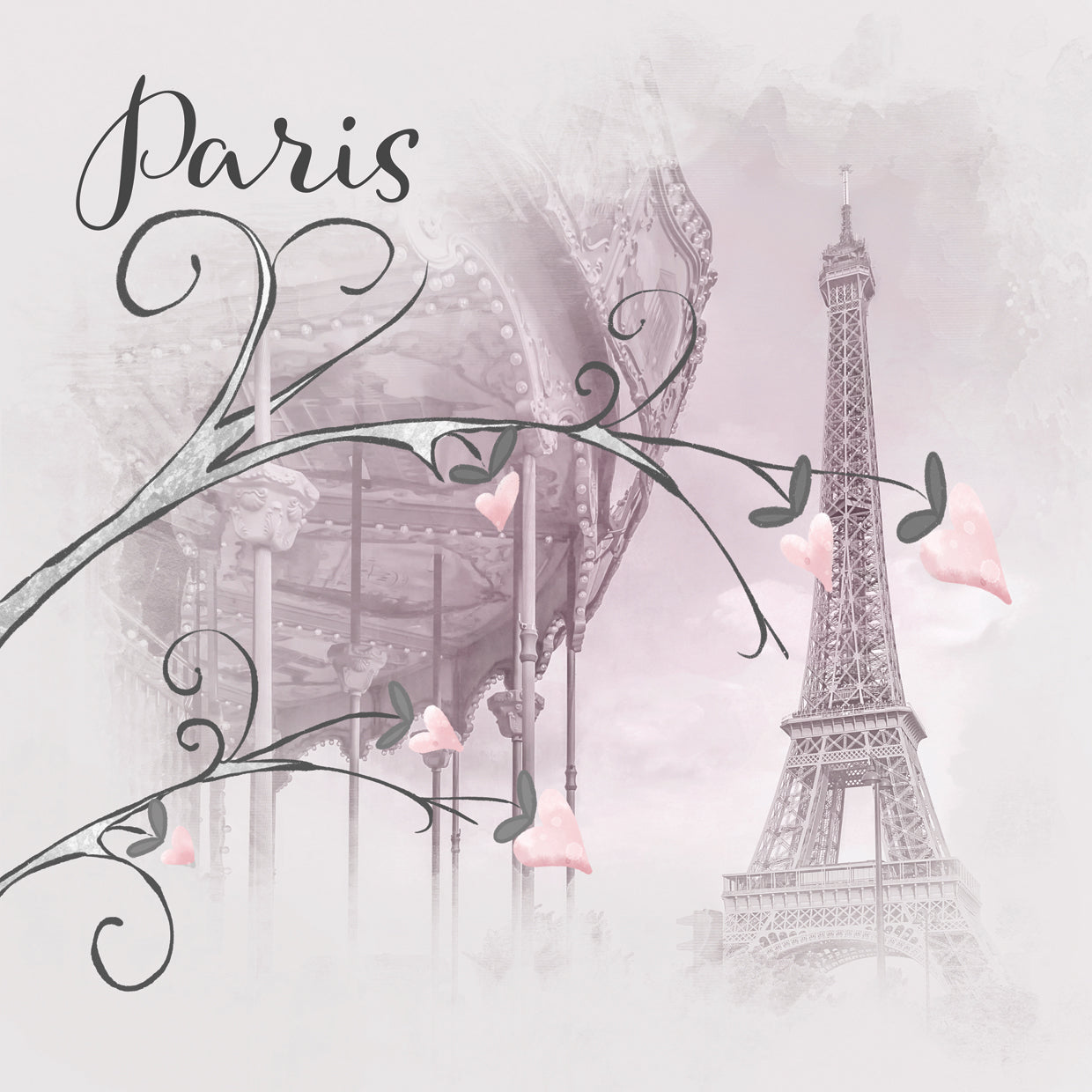 Paris Eiffel Tower in Blush II