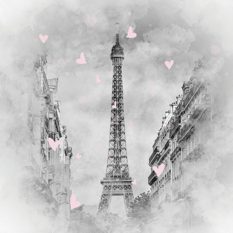 Eiffel Tower Paris with Hearts
